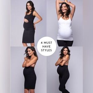 Seraphine Maternity Black & White Essentials Kit - Dress, Tank, Leggings, Skirt